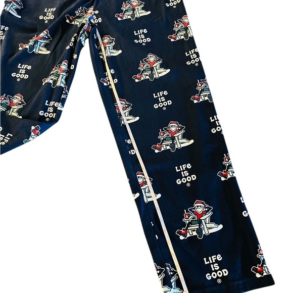 Life Is Good Women’s Pajama Bottoms - Navy Blue with Christmas Print Size L NWT - Picture 5 of 10